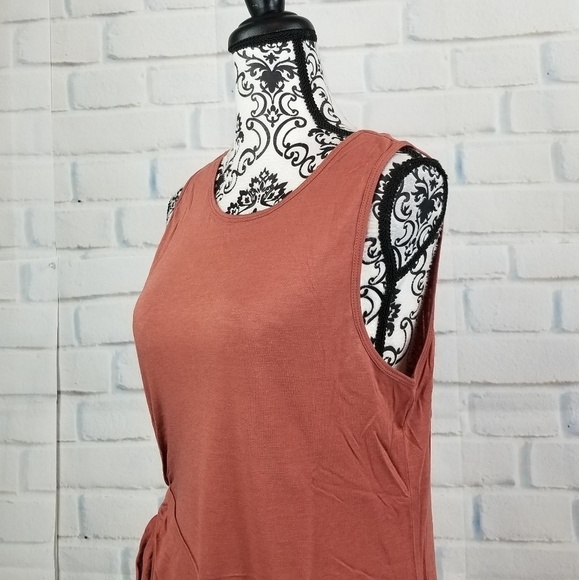 Trouve size l sleeveless stretch knit top side tie - Picture 6 of 8